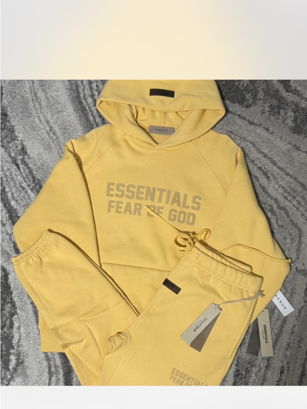 Essentials Fear of God Men's Yellow Hoodie & Sweatpants Set